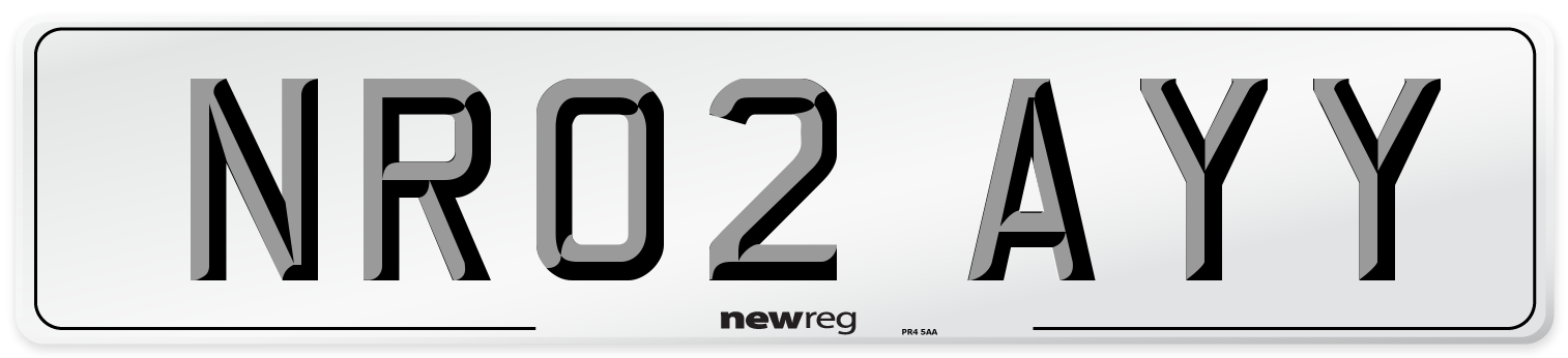 NR02 AYY Number Plate from New Reg